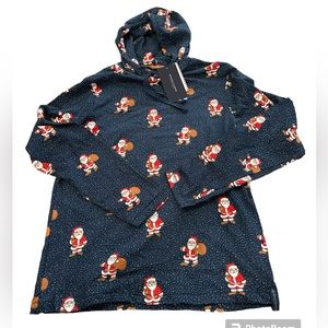 NWT Denim And Flower Ricky Singh Santa Christmas LS Top w Hood Men’s Size Small